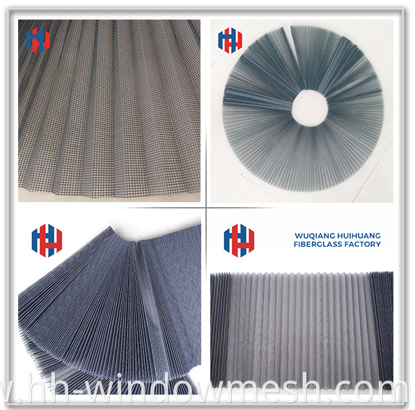 PVC coated folding fiberglass window screen pleated mosquito net